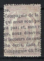 FRANCE Journaux Ca.1869: Le Y&T 7 Obl., Petite Entaille E Et Infime Aminci - Giornali