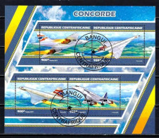 Avions Concorde Centrafrique 2017 (71) Yvert N° 4985 à 4988 Feuillet Oblitéré Used - Concorde