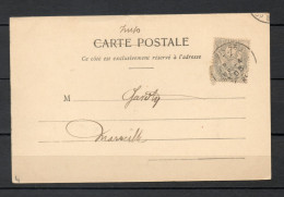 FRANCE   N° 107   SUR  CARTE POSTALE    OBLITERE   COTE ? €     TYPE BLANC - 1900-29 Blanc