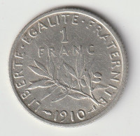 Semeuse 1 Franc Argent 1910 - Silver - - 1 Franc