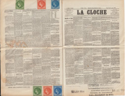 1944 - TIMBRES VIGNETTES EXPO CHATEAU DE MALMAISON "EMISSIONS SECOND EMPIRE" Sur DOCUMENT REPRO "LA CLOCHE" 1870 - Briefmarkenmessen