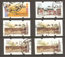 Macao 2002/2011- Petit Lot De 6 Timbres De Distributeurs Oblitérés - Save Energy - World Heritage - Old Street - Distributors