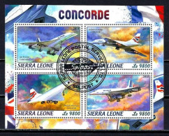 Avions Concorde Sierra Leone 2018 (78) Yvert N° 7941 à 7944 Feuillet Oblitéré Used - Concorde