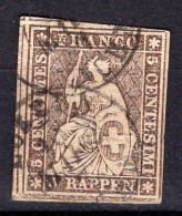 T1624 - SUISSE SWITZERLAND Yv N°26a Amincy Thin - Usati