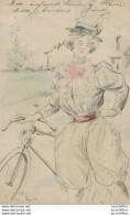 Henri Boutet - Jolie Jeune  Femme Et Son Vélo -  1900. 2 Scans - Boutet