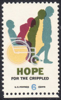 !a! USA Sc# 1385 MNH SINGLE W/ Bottom Margin (Gum Slightly Damaged) - Hope For The Crippled - Unused Stamps