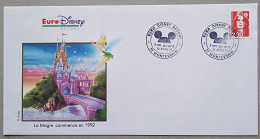 - Enveloppe Timbrée. Euro Disney 12.04.1991 . Cachet Montevrain - - Briefe U. Dokumente