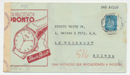 Illustrated Censored Cover Portugal 1943 Watch - Orologeria