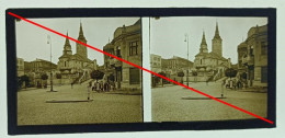 Tchécoslovaquie, Photo Sur Plaque De Verre, Sport Krivan, Jozef Grossmann, Eglise, Place, Rue, Tatra, Animées. - Diapositivas De Vidrio