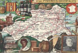 Ref (  18994  )   Les Pyrénées Orientals - Carte Geografiche