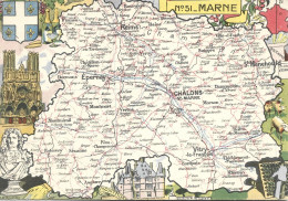 Ref (  18995  )   Marne - Landkarten