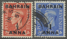 Bahrain. 1950-55 KGVI Stamps Of GB Surcharged. ½a On ½d, 1a On 1d Used. SG 71,72. M3056 - Bahrein (...-1965)