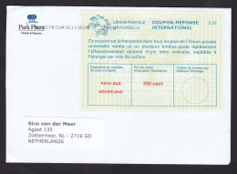 Netherlands: Cover, 2000s, Curiosity: C22 Reply Coupon Used As Stamp, No Cancel Only Sorting Marks (traces Of Use) - Covers & Documents