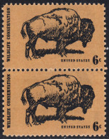 !a! USA Sc# 1392 MNH Vert.PAIR - Wildlife Conservation: American Buffalo - Ongebruikt