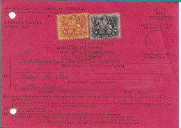 Portugal , 1963 , Receipt Acknowledgment Postcard , Aviso De Receção , Alhos Vedros Postmark - Lettres & Documents
