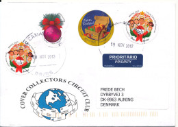 Brazil Cover With Special Christmas Stamps Sent To Denmark 19-11-2012 - Covers & Documents