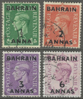 Bahrain. 1948-49 KGVI Stamps Of GB Surcharged.  4 Used Values To 6a On 6d. SG 51etc. M3057 - Bahrain (...-1965)
