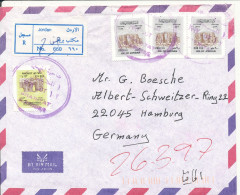 Jordan Registered Air Mail Cover Sent To Germany - Jordanie