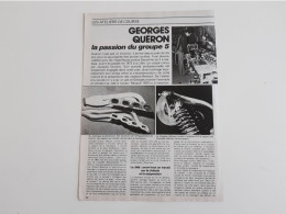 Atelier De Course Georges Quéron - Coupure De Presse Automobile - Andere & Zonder Classificatie