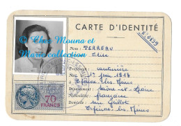 CARTE D IDENTITE 1953 TERREAU ELISE COUTURIERE NEE 1913 EPINAC LES MINES - Documenti Storici