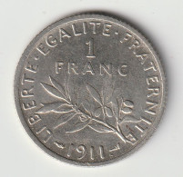 Semeuse 1 Franc Argent 1911 - Silver - - 1 Franc