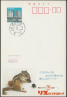 Japon 1982. Echocard Préfectoral : Marque L'écureuil En Plastique - Rodents