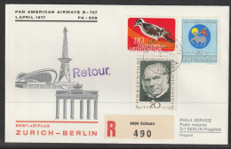 1977, Panam, Erstflug, Liechtenstein - Berlin - Luchtpostzegels