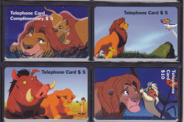 4 Phonecards USA - - - Disney King Lion (complete Series) - Other & Unclassified