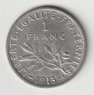 Semeuse 1 Franc Argent 1913 - Silver - - 1 Franc