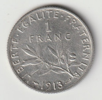 Semeuse 1 Franc Argent 1913 - Silver - - 1 Franc