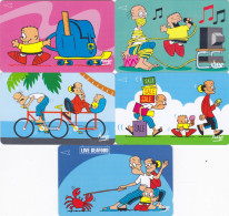 5 Phonecards Singapur GPT - - - Cartoons (complete Series) - Singapur