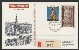 1977, Swissair, Erstflug, Liechtenstein - Damas Syria - Poste Aérienne