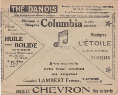 Thé Danois -/Phonos Disques Columbia / Huile Bolide Pour Autos-motos / CHEVRON / L'Etoile Vinaigres ... - Postcards 1934-1951