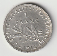 Semeuse 1 Franc Argent 1914 - Silver - - 1 Franc