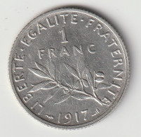 Semeuse 1 Franc Argent 1917 - Silver - - 1 Franc