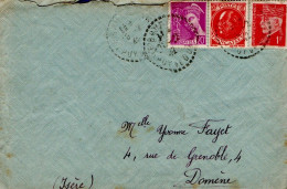 AFFRANCHISSEMENT COMPOSE SUR LETTRE DE LE BRUGERON PUY DE DOME 1942 - Posttarieven