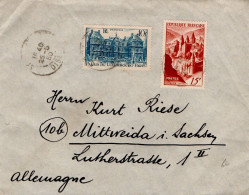 AFFRANCHISSEMENT COMPOSE SUR LETTRE DE SERIFONTAINE OISE 1950 - Tariffe Postali