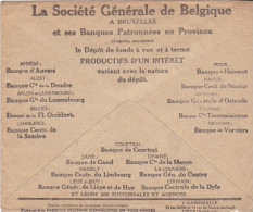 La Société Générale De Belgique Et Ses Banques Patronnées En Province - 4 Enveloppes / Enveloppen - Cartes Postales 1934-1951
