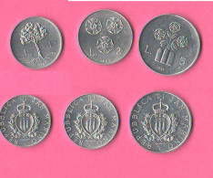 San Marino 1 + 2 + 5 Lire 1987 Saint Marin Aluminum Coin - Saint-Marin