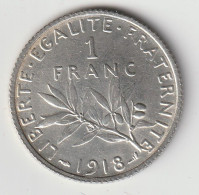 Semeuse 1 Franc Argent 1918 - Silver - - 1 Franc