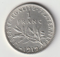 Semeuse 1 Franc Argent 1919 - Silver - - 1 Franc