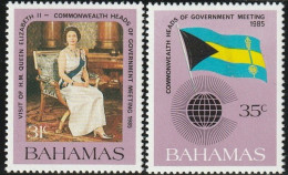 THEMATIC FLAG:  COMM. HEADS OF GOVERNMENT MEETING. QUEEN EII, FLAG OF THE BAHAMAS, COMMONWEALTH EMBLEM    -  BAHAMAS - Timbres