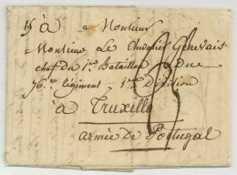 1812 Lettre Pour L'armee De Portugal De Paris A Trujillo Caceres Espagne Chevalier Genevay 76e De Ligne - Army Postmarks (before 1900)
