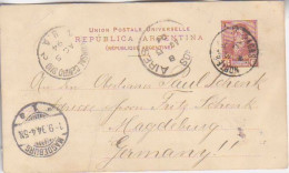 ARGENTINA. 1894/Buenos Aires, Six-centawos PS Card/abroad Mail. - Cartas & Documentos