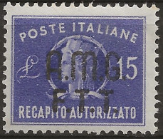 TZARA3L2 - 1949 Trieste Zona A, Sass. Nr. 3, Recapito Autorizzato, Francobollo Nuovo Con Traccia Di Linguella */ - Otros & Sin Clasificación