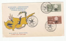 1962 CYPRUS Anti MALARIA INSECT FDC Insects Health Medicine Snake Cover Stamps - Lettres & Documents