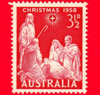 AUSTRALIA ~  Usato ~ 1958 - Natale - Adorazione Di Cristo - 3 ½ - Usados