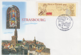 Enveloppe   FRANCE    Vignette   LISA    Fête  Du   Timbre    HARRY   POTTER      STRASBOURG    2007 - 1999-2009 Illustrated Franking Labels