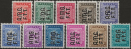 TZAS5-15L - 1947/9 Trieste Zona A, Sass. Nr. 5/15, Segnatasse, Serie Di 11 Francobolli Nuovi Con Linguella */ - Postage Due