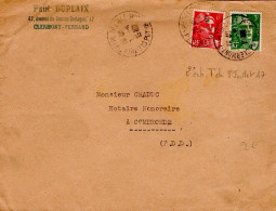 AFFRANCHISSEMENT COMPOSE SUR LETTRE DE CLERMONT FERRAND - Tarifas Postales